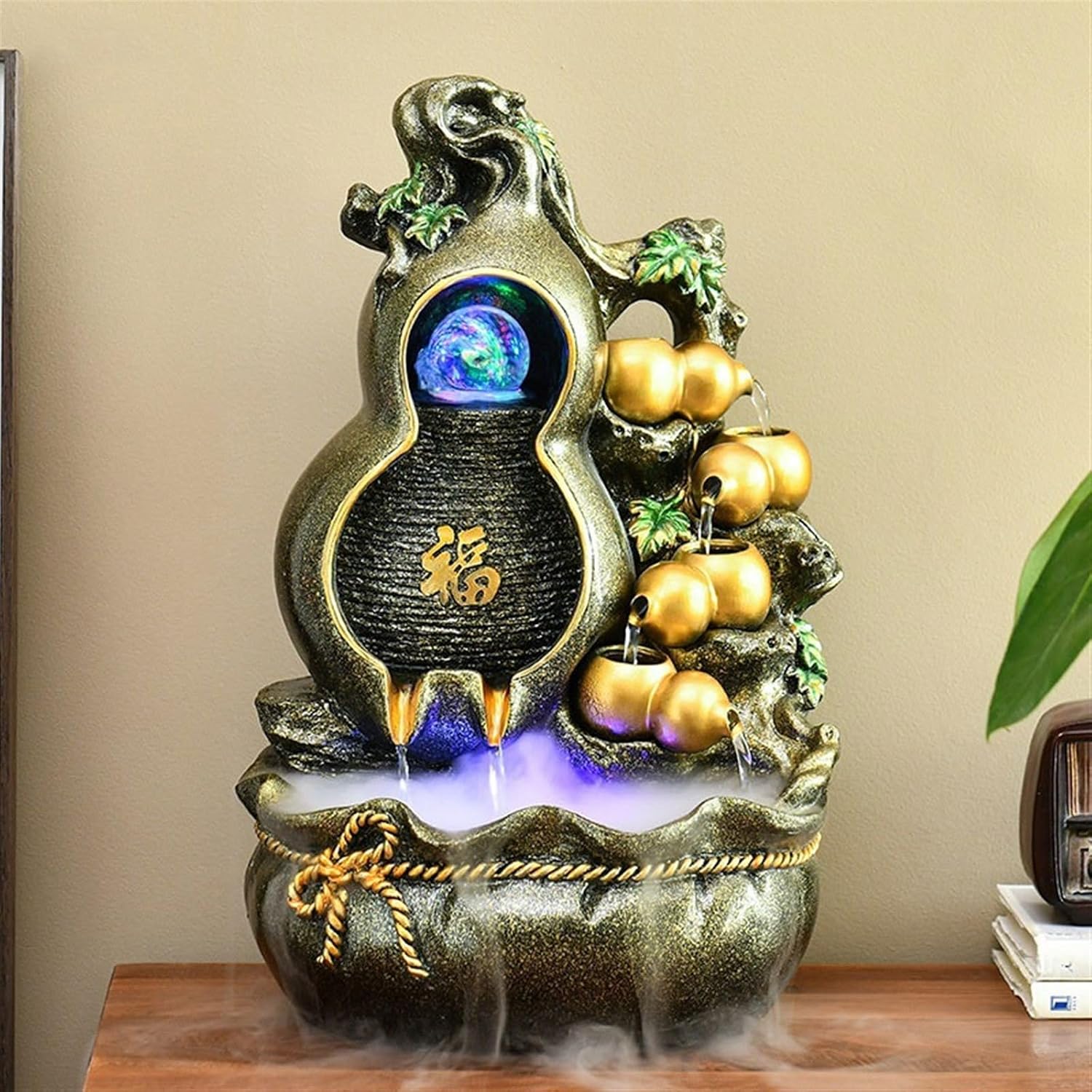 GLigeT Tabletop Fountain Coffee Table Ornaments Living Room Desktop Business Gifts Office Fountain Water Attracts Wealth to Improve Feng Shui Water Fountain Decor