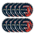 14 Inch Diamond Concrete Saw Blade 10Pcs, Segmented General Purpose Blade Dry/Wet Cutting Concrete, Reinforced Concrete, Masonry, Brick, Block,1'-20mm Arbor