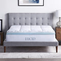 LUCID 4' Down Alternative & Gel Memory Foam Mattress Topper, Twin XL – Three Toppers in One – Fitted Sheet Style, 100% Cotton