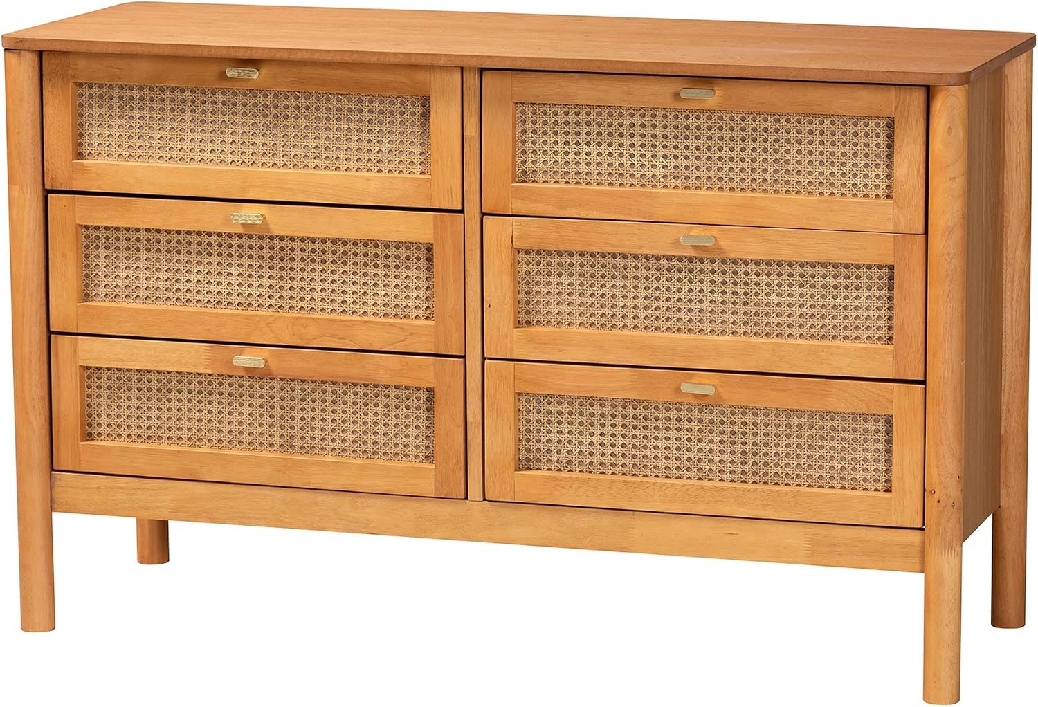 Baxton Studio Jenn Brown Wood Japandi 4-Piece Queen Size Bedroom Set