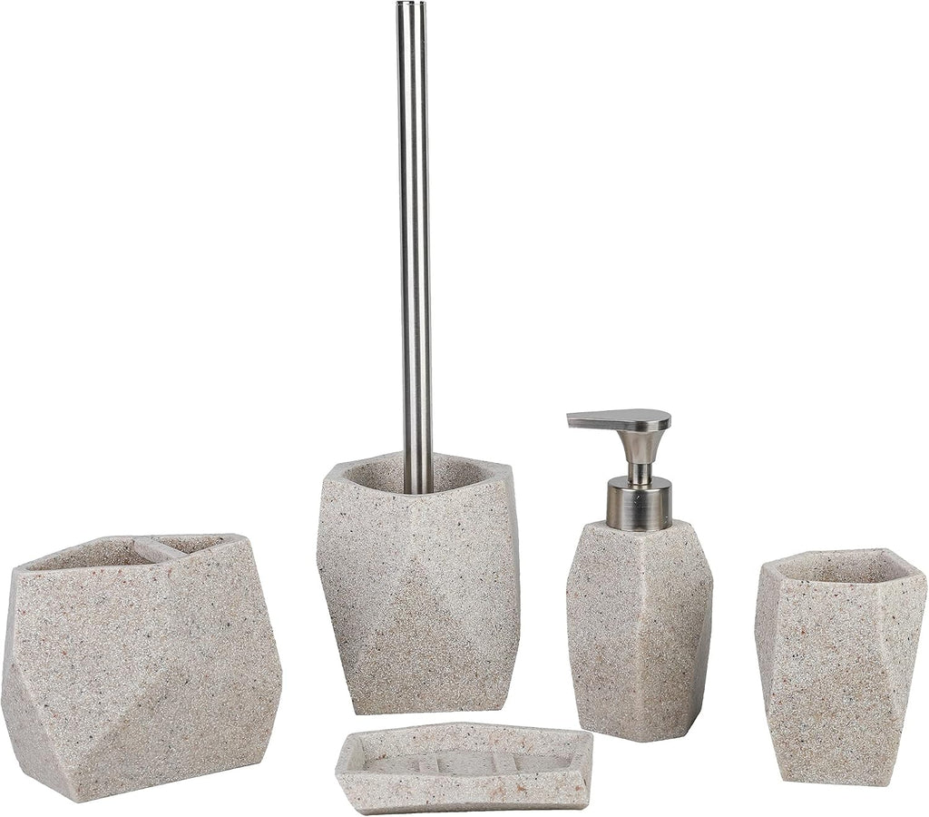 axentia Bath Set, Beige, 5-teilig