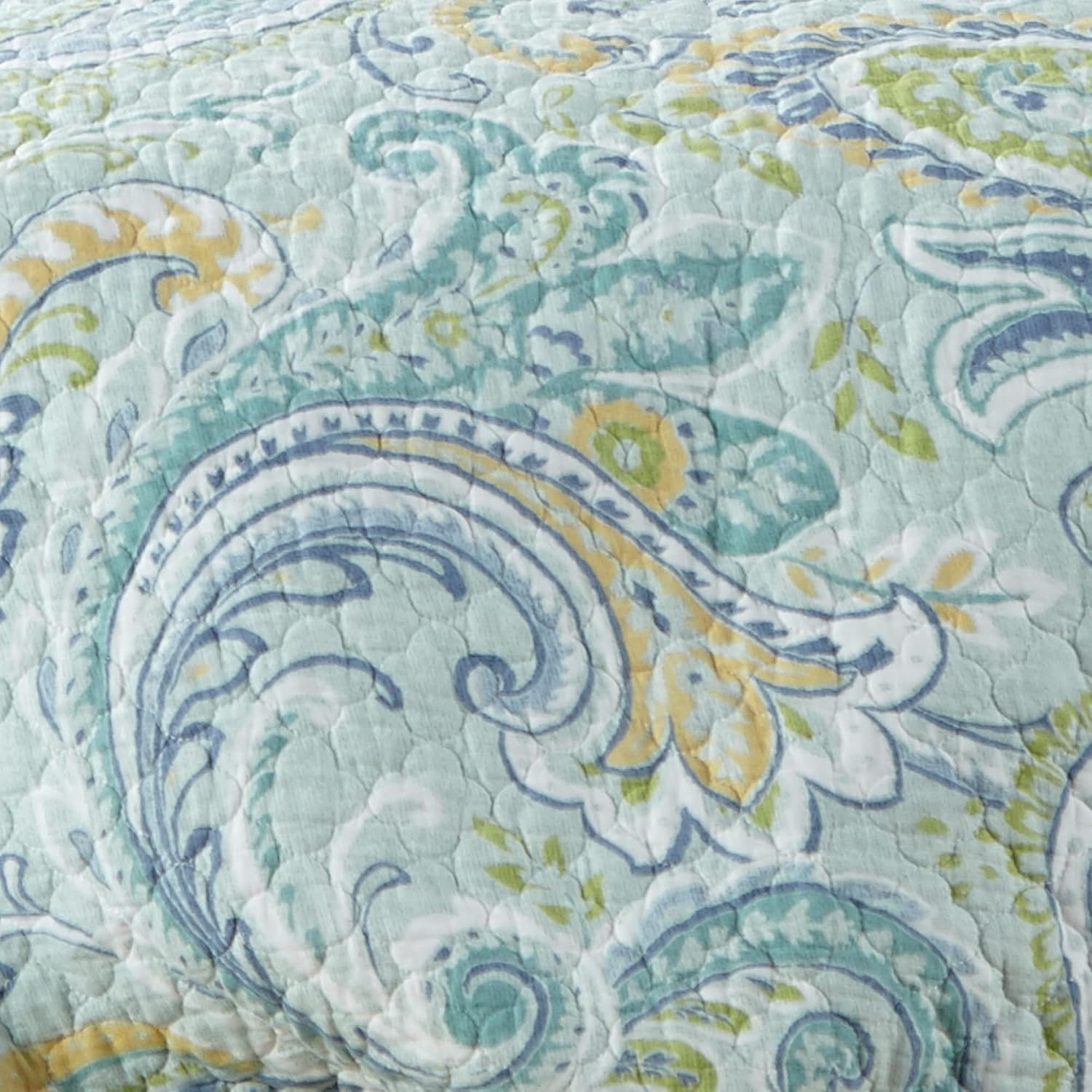 Levtex Home Cortona Paisley King Quilt Set, Green, 100% Cotton, Reversible