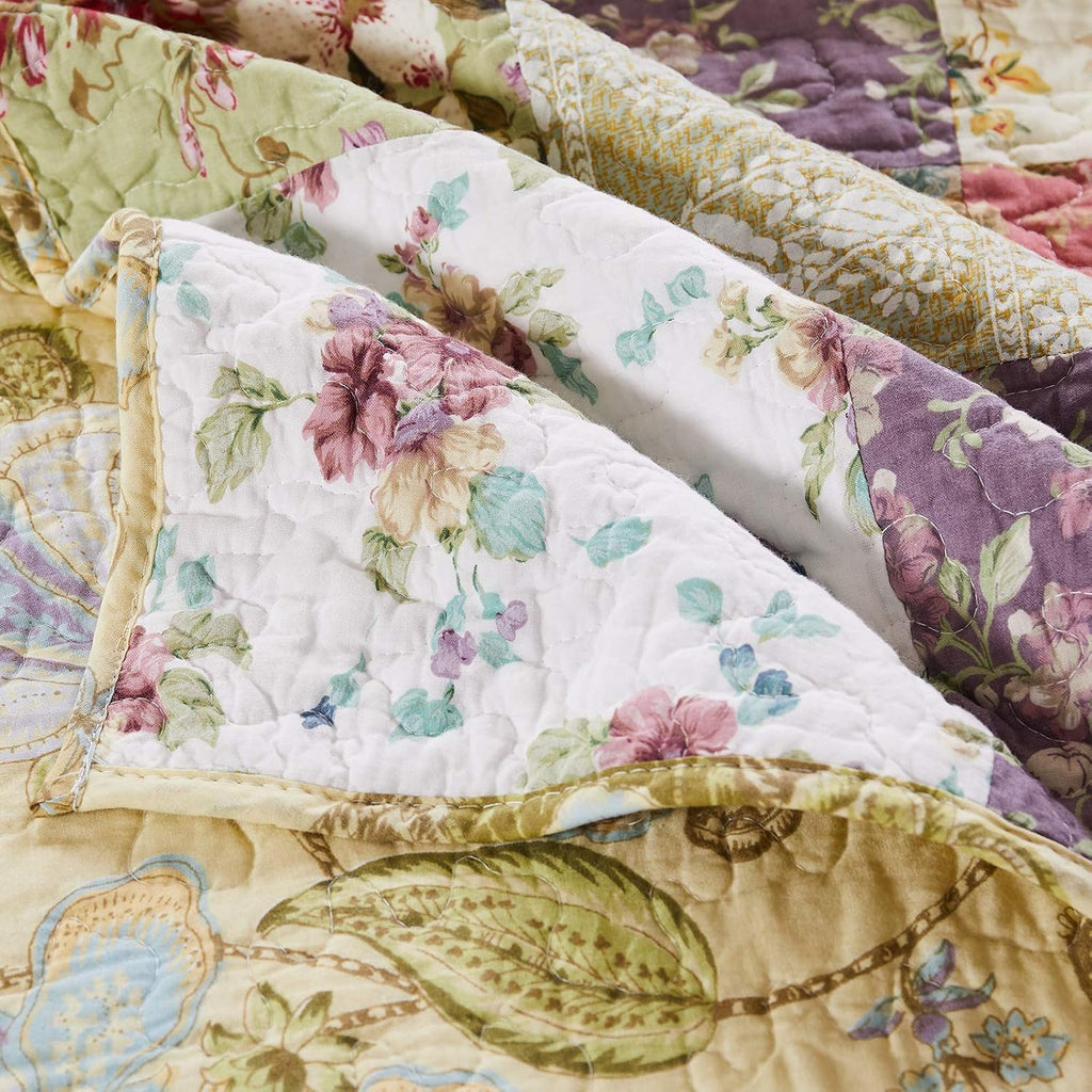 Greenland Home Blooming Prairie 100% Cotton Authentic Patchwork Quilt Set, 2-Piece Twin/Twin XL, Model:GL-0809CMST