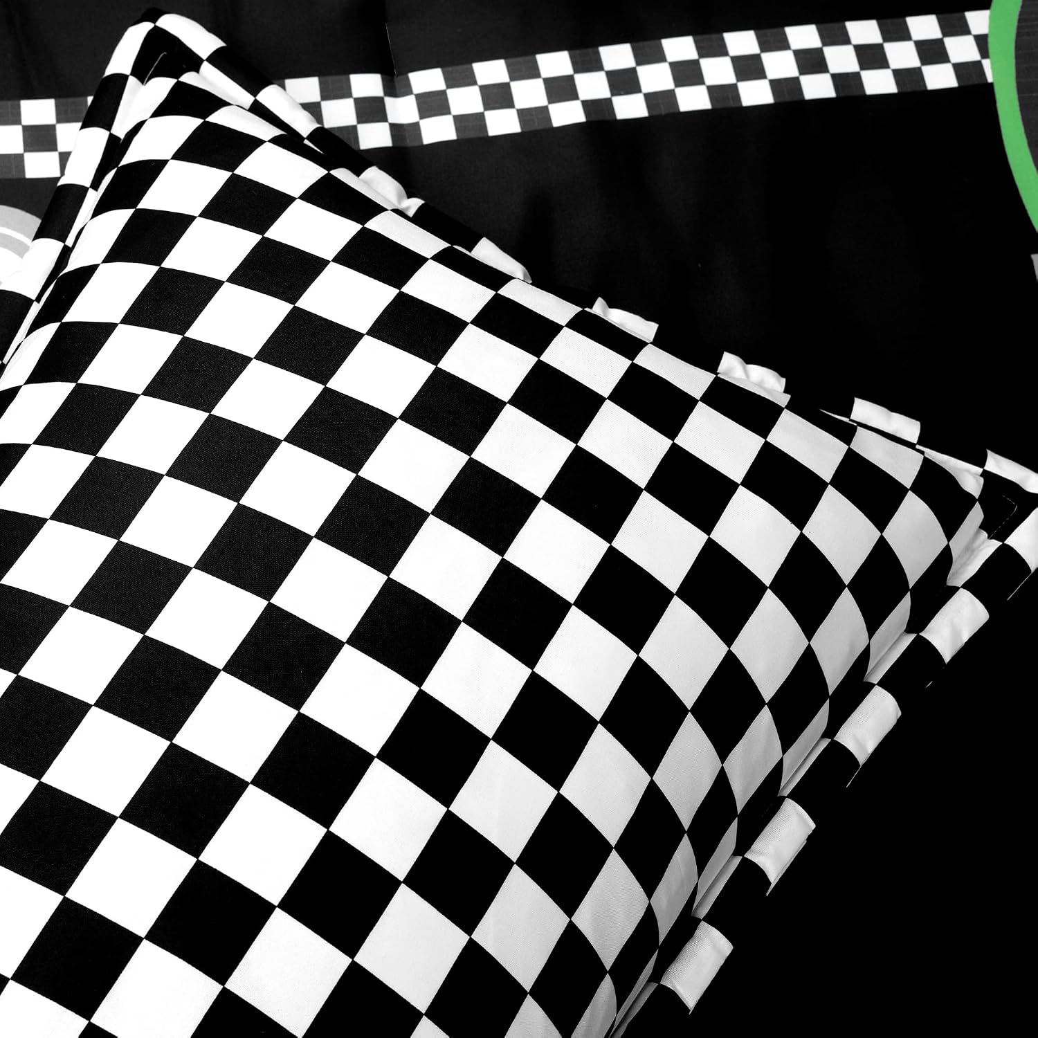 Lush Decor Racing Cars Reversible Comforter Queen Size 5 Piece Set Full/Queen Black & Multi - Kids Bedding Set Queen Comforter - Car Decor