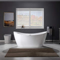WOODBRIDGE 67' Acrylic Freestanding Bathtub Contemporary Soaking Tub with Brushed Nickel Overflow Overflow and Drain,White,B0010-BN