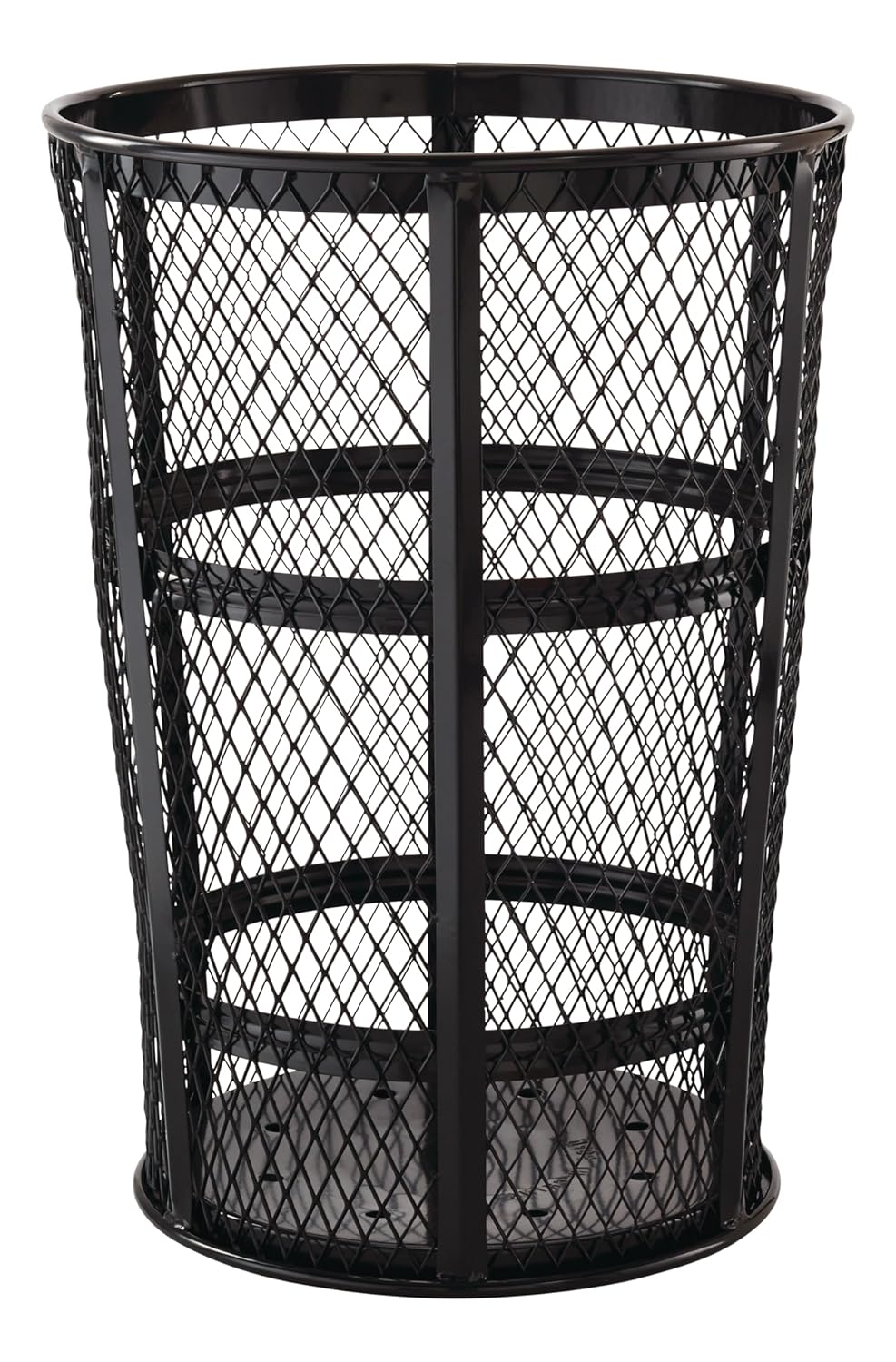 Rubbermaid Commercial Products Durable Street Metal Trash Can, 45-Gallon, Black, Large Waste Container for Outdoor Public Areas/City Streets/Parks/Beaches/Boardwalks/Malls