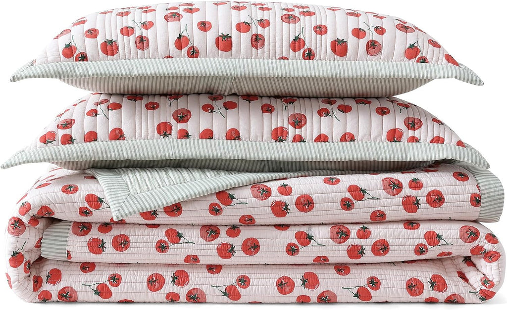 Peri Home Quilt Bedding Set Vintage Cottage Core Country 100% Cotton 2-Piece, Twin, Multi Tomayto- Tomahto