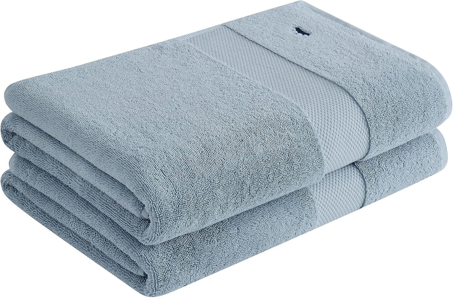 Turkish Cotton Towels Blue Cotton 2-Piece 2 Pack Bath Towel, Solid Color Themed, for Men and Women, Oeko-TEX Certified Confidence