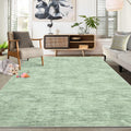 RUGSREAL Living Room Area Rug 9x12 Machine Washable Rug Non-Slip Stain Resistant Modern Abstract Carpet Contemporary Accent Throw Floor Carpet for Dining Room Solid Area Rug for Home Office, Green