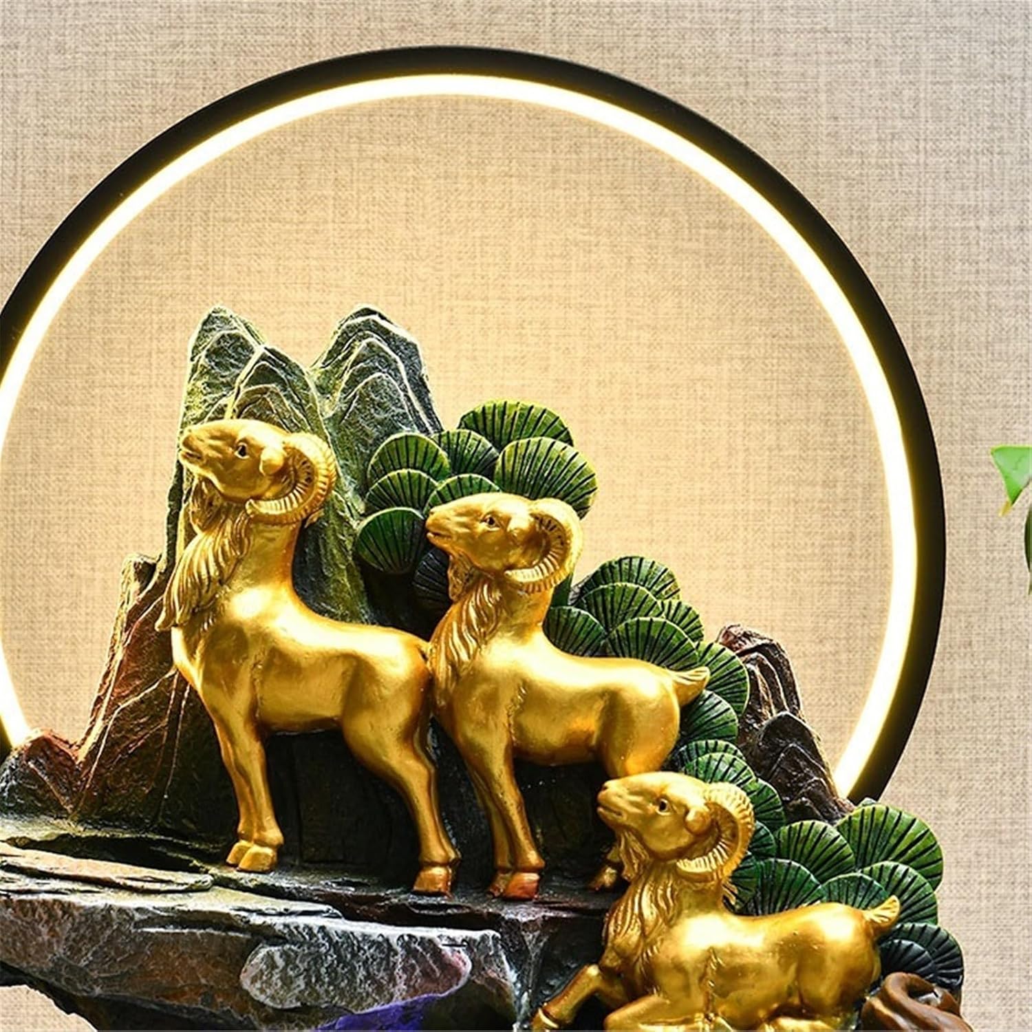 Tabletop Indoor Fountain Tabletop Rockery Fountain Feng Shui Meditation Relaxation Desktop Decor(Large)