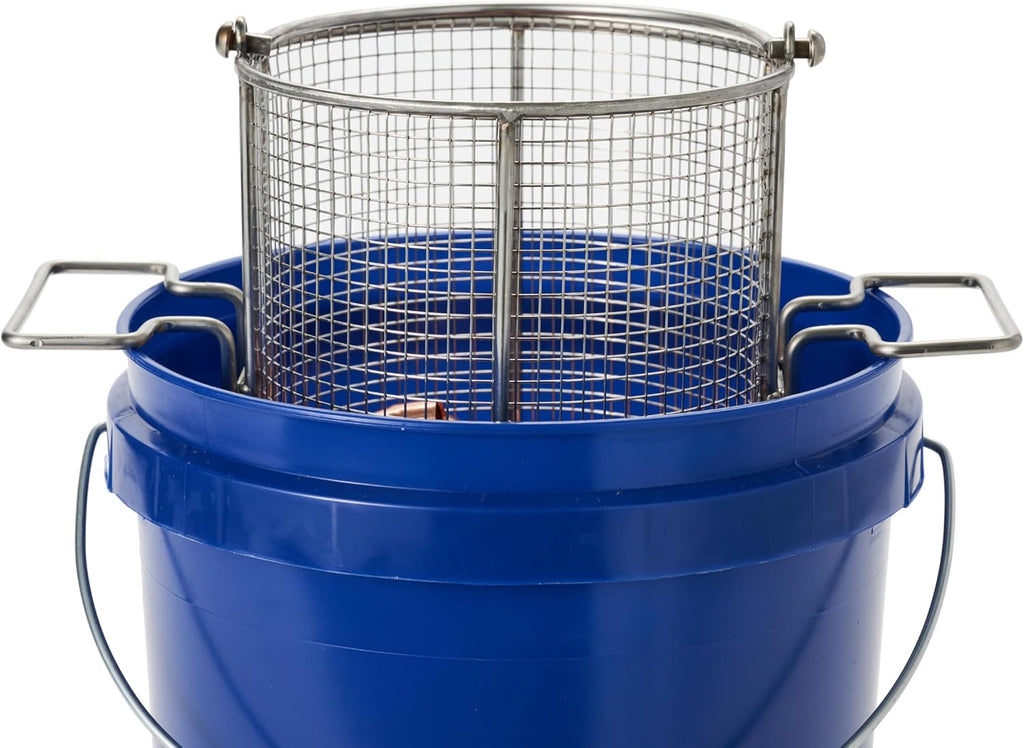 Dip N' Drain – Stainless Steel Part Cleaning Strainer Basket for 2-Gallon Buckets (Bucket Not Included) | 1/4″ Mesh, Swing Handle, Great for Mechanics, Auto Parts, Garage, Shop & Home Cleaning