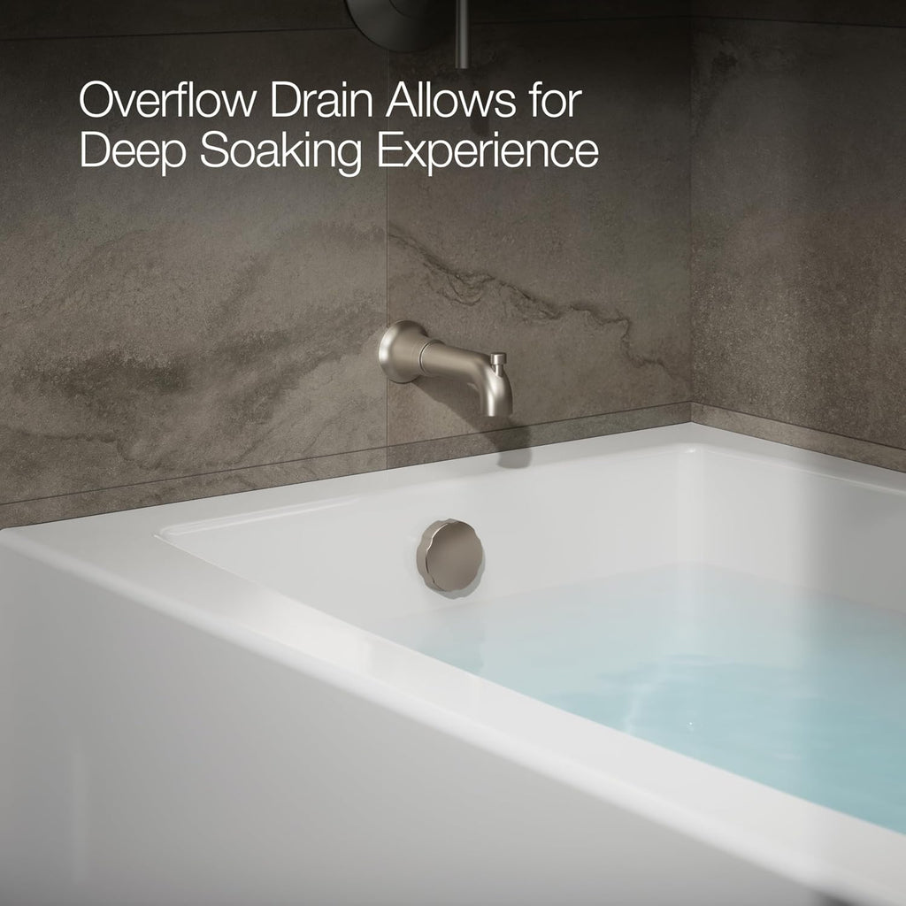 Kohler K-26107-LA-0 Entity 60' x 36' Alcove Bath, Left Drain, White