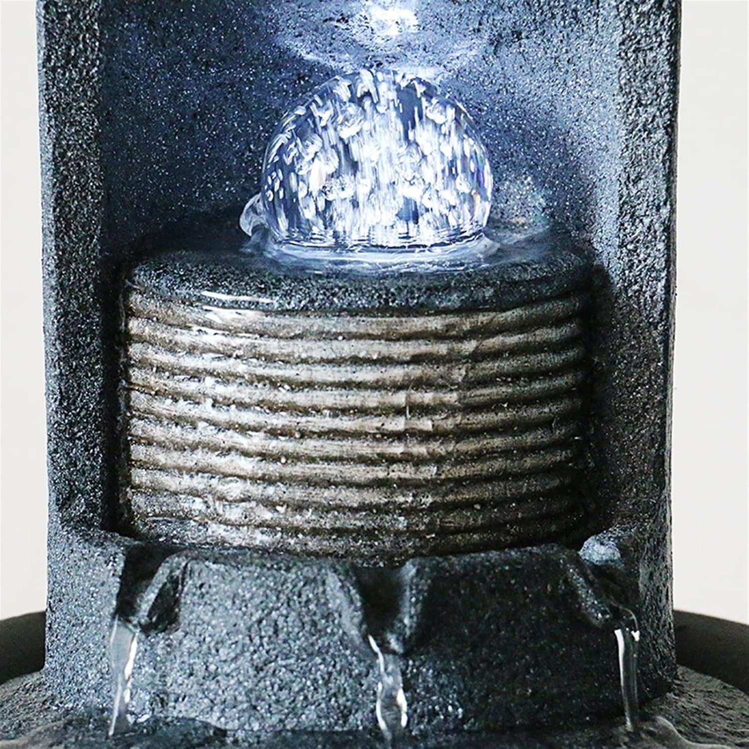 HIHELO Tabletop Fountain Desktop Fountain Living Room Decorative Waterfall Fountain Desk Decorative Fountain Indoor Flowing Water Decorative Fountain Indoor Fountain