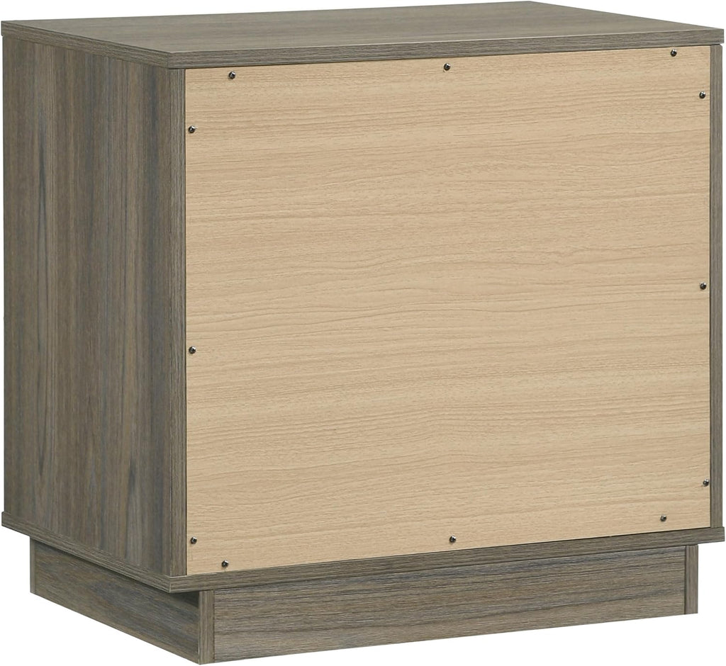 Coaster Home Furnishings Fenwick Contemporary 4-Piece Bedroom Set Queen Size Bookcase Bed Frame 48-inch Headboard Grey Oak/Almond 224981Q-S4