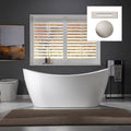 WOODBRIDGE 67' Acrylic Freestanding Bathtub Contemporary Soaking White Tub with Brushed Nickel Overflow and Drain，BTA1515--B/N