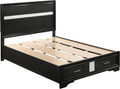 Coaster Home Furnishings Miranda Contemporary 4-Piece Bedroom Set Full Size Storage Panel Bed Frame 50-inch Headboard Black 206361F-S4