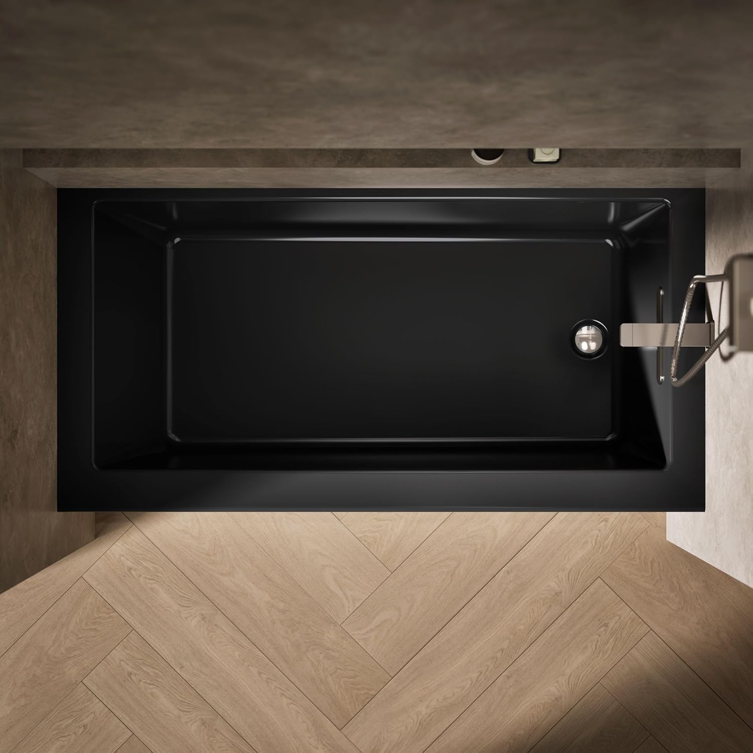 Kohler 1956-RA-7 Underscore® 60' x 30' alcove bath right drain, Black Black
