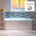 WOODBRIDGE 60' Acrylic Rectangular Alcove Soaking Bathtub in White with Right Drain, Brushed Nickel Pop-Up Drain Included BA6030R
