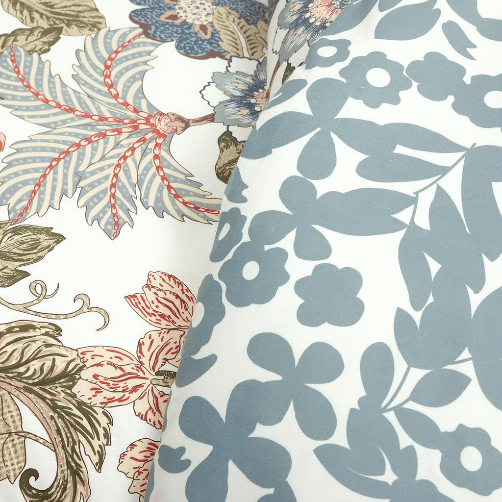 Lush Decor Sydney Floral Reversible Comforter Queen Size 3 Piece Set Full/Queen Green & Blue - Floral Bedding Set Queen Comforter Floral - Vintage Decor
