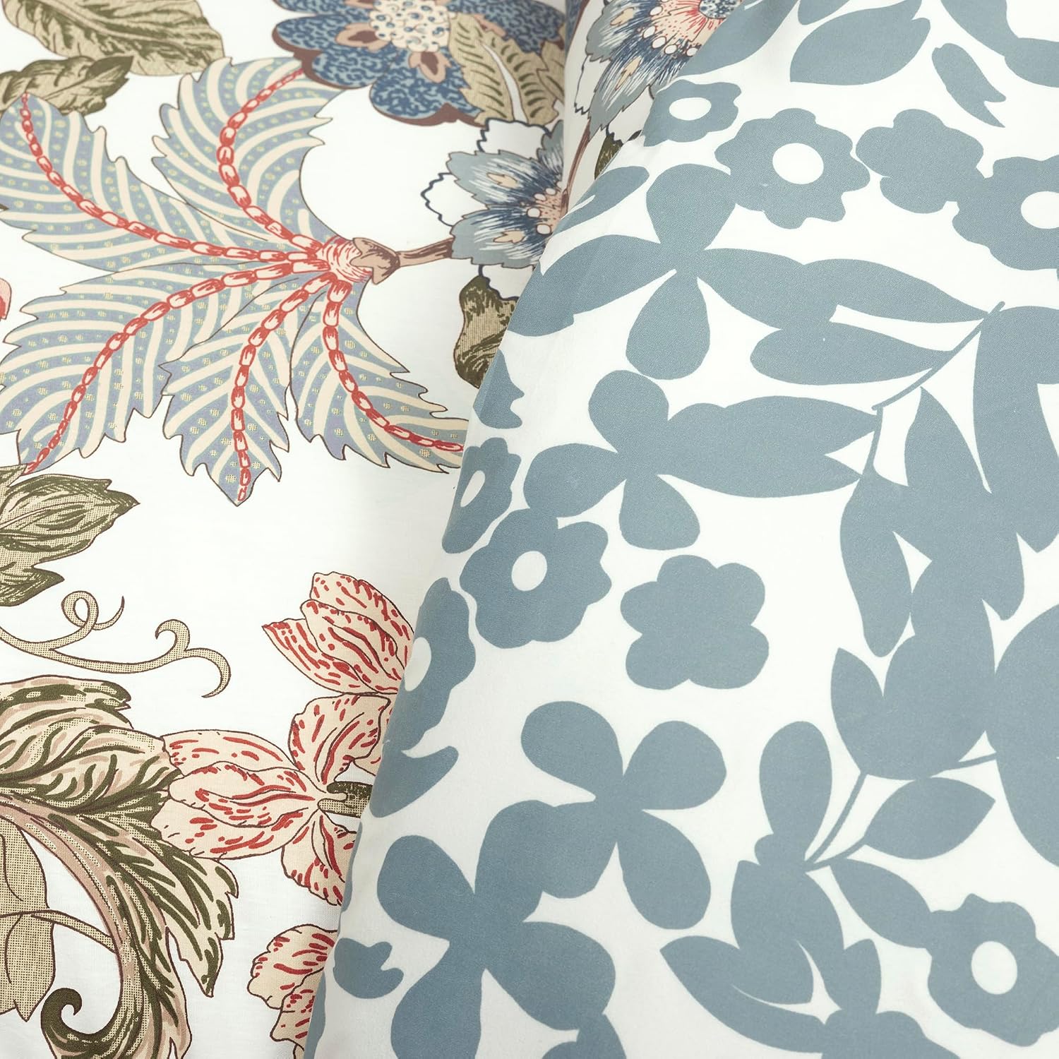 Lush Decor Sydney Floral Reversible Comforter Queen Size 3 Piece Set Full/Queen Green & Blue - Floral Bedding Set Queen Comforter Floral - Vintage Decor