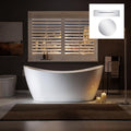 WOODBRIDGE 67' Acrylic Freestanding Bathtub Contemporary Soaking Tub, White Acrylic(Chrome Drain/Overflow),B0010-C