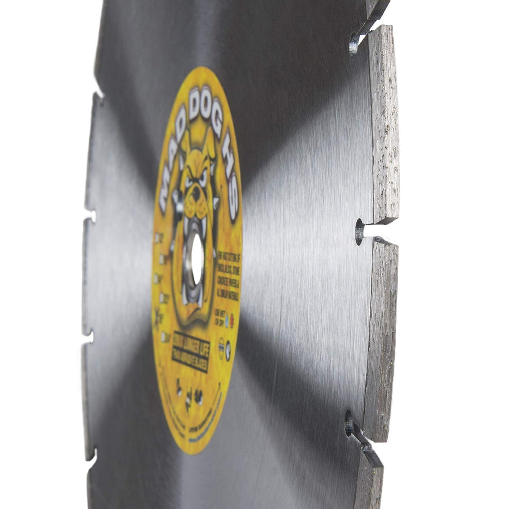Delta Diamond Mad Dog HS 16 Inch Segmented Diamond Saw Blade, .125 X 1-20mm Arbor, Made in USA, Premium, Wet/Dry, Laser-Welded, General Purpose Cutting Concrete, Masonry, Stone (16')