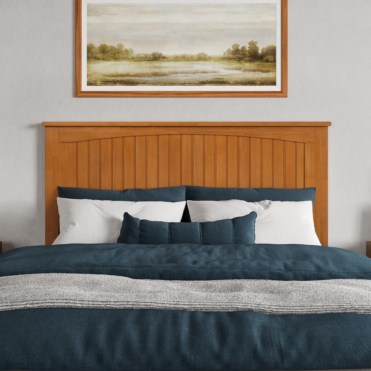 AFI, Nantucket Queen Solid Wood Panel Headboard, Light Toffee