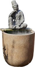 Outdoor Water Fountain Outside, Guan Yin Buddha Garden Fountain, Quan Yin, Kwan Yin, Quan Am, Kuan Yin, Female Buddha Statue, Chinese Decor & Gifts, Chinese New Year Decoration (B)