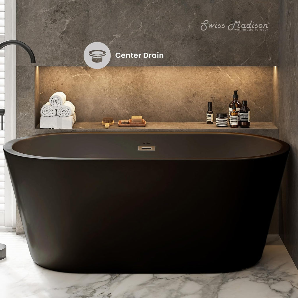 Claire 60' Freestanding Bathtub in Matte Black