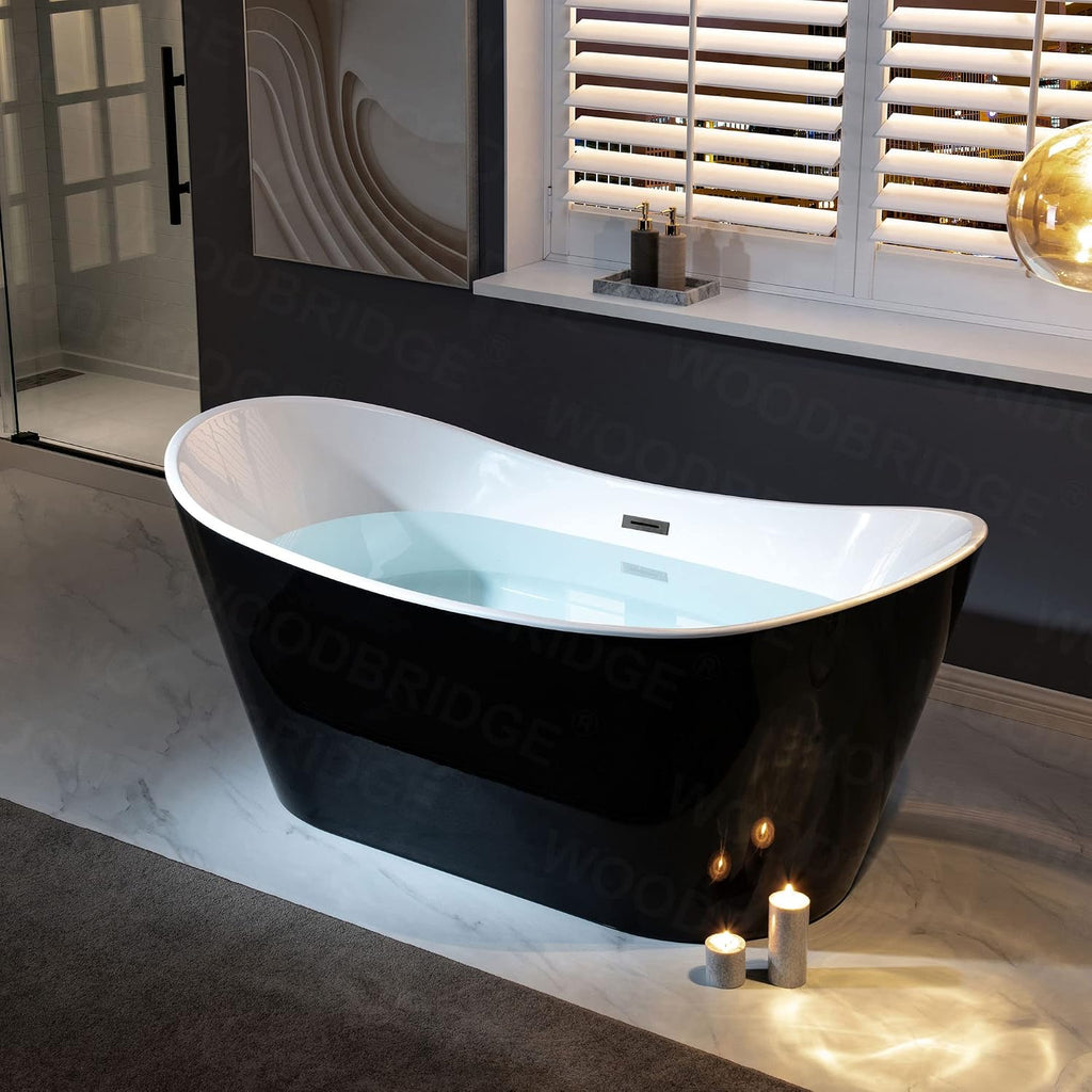 WOODBRIDGE BTA1815-MB Bathtub, Black/Matte Black