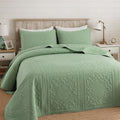Brandream Queen Size Quilt Set Cotton Sage Green Quilts Cottage Core Bedding Matelasse Coverlet Set 3-Piece