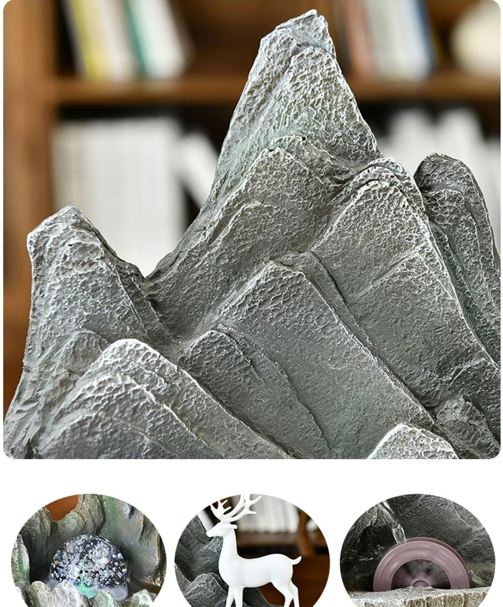 GLigeT Tabletop Fountain Desktop Wigwam Flowing Water Ornaments Fortune Cycle Feng Shui Ball Home Living Room Fountain Office Ornaments Water Fountain Decor