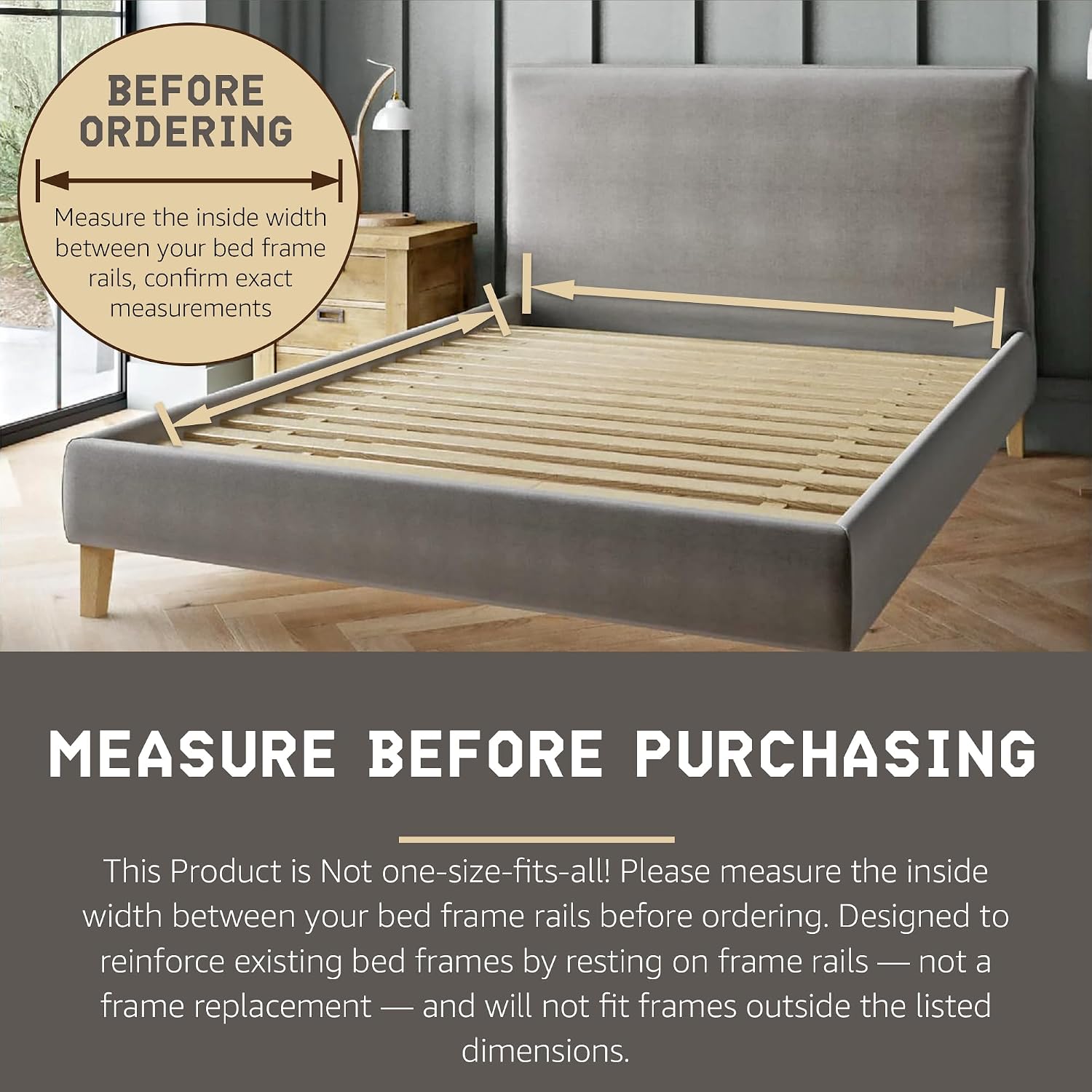 Hercules Xtreme Bed Frame Support Slats, Heavy-Duty Solid Pine Wood Bunkie Board Under Bed-Support, Wooden Support Board for Sagging, Queen Size