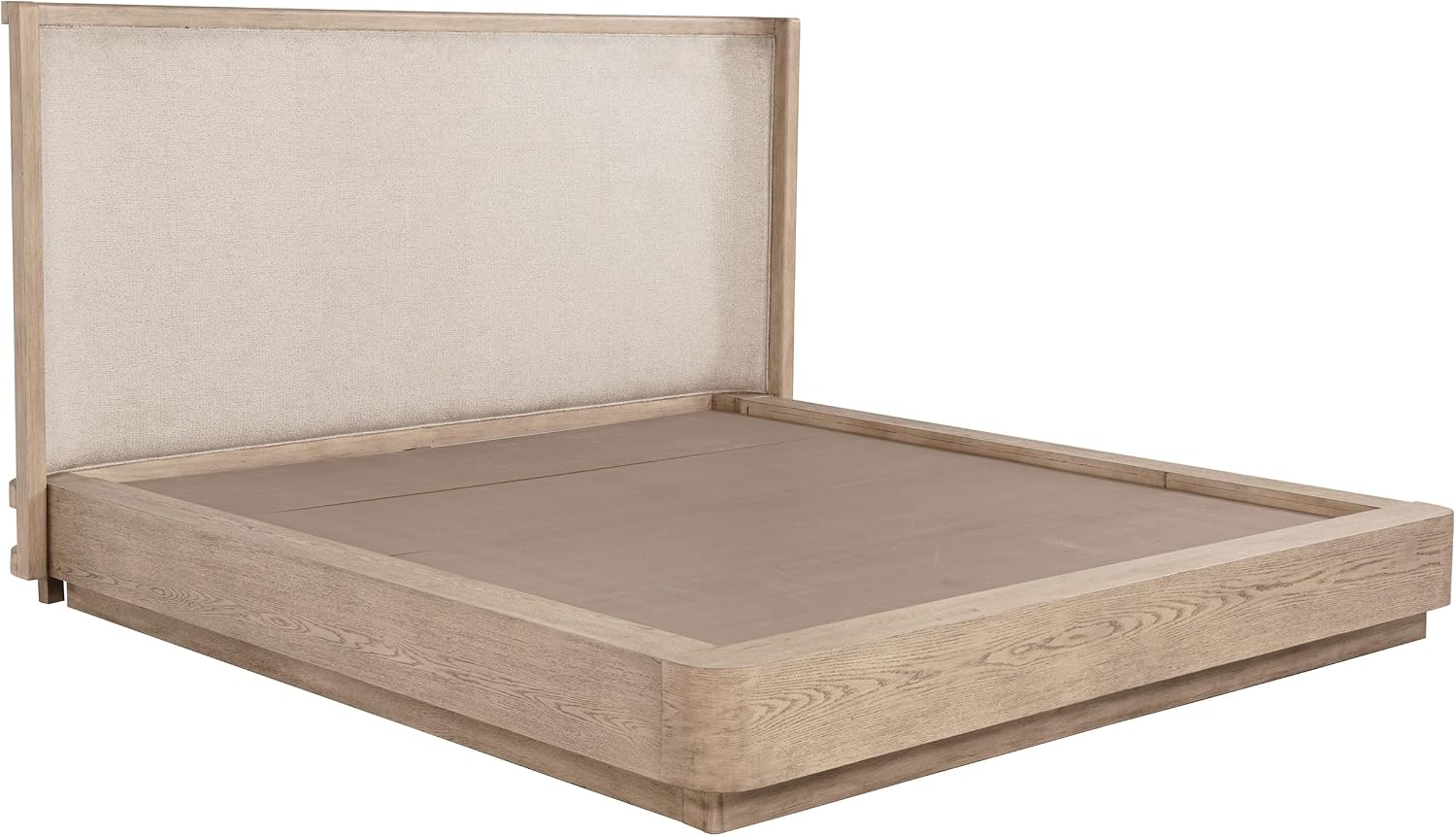 Coaster Home Furnishings Kailani Coastal 4-Piece Bedroom Set Fabric Upholstered Queen Size Wingback Bed Frame 49-inch Headboard Beige Oak 225041Q-S4