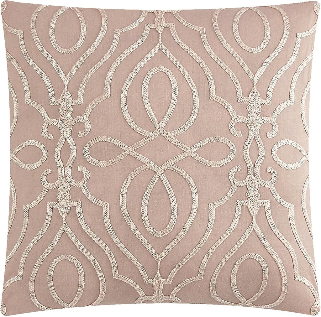 Chic Home Blush Bed in a Bag Comforter Set, King Size (5 Pieces), New York & Company Trinity - Polyester Bedding with Jacquard Interlaced Pattern - Comforter, Pillow Shams and Decorative Pillows