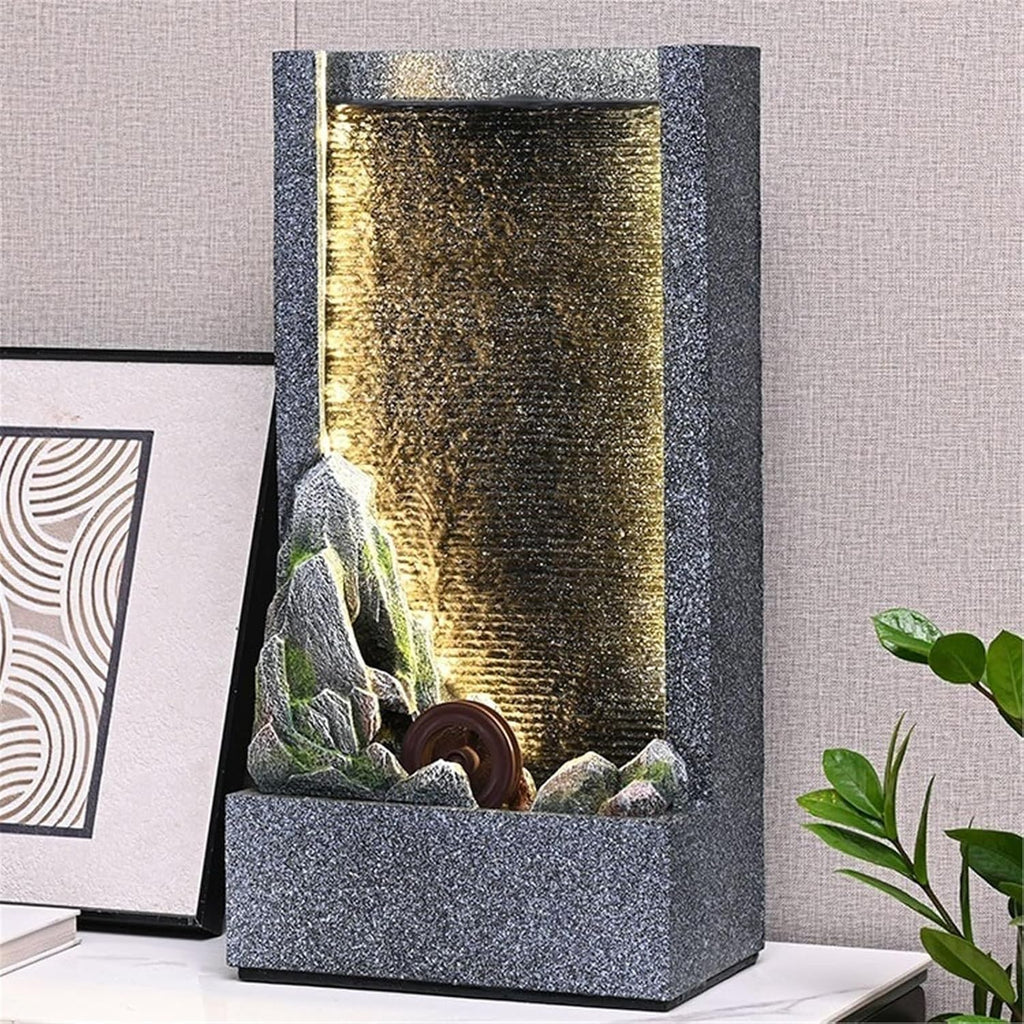 Tabletop Tabletop Fountain Minimalist Rockery Curtain Wall Water Ornaments for Office Indoor Decoration Decor