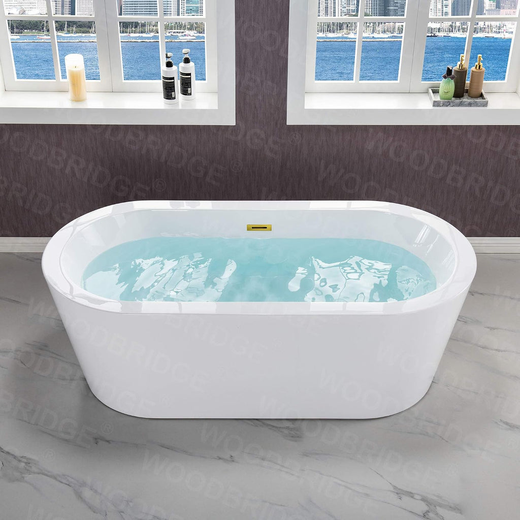 WOODBRIDGE B0002-BG-Drain&O Bathtub, Brushed Gold