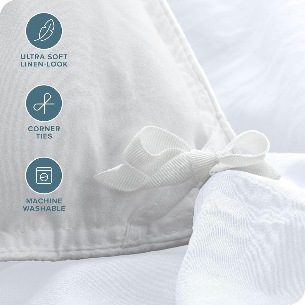 Premium 5-Piece California King Size Duvet Cover Set – 800 Thread Count Pima Cotton, Heavyweight Fabric, Zipper Closure & Corner Ties, Ultra Soft & Durable (White)