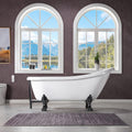 WOODBRIDGE 67' Heavy Duty Acrylic Slipper Clawfoot Bath Tub with Matte Black Feet + Matte Black Drain &Overflow