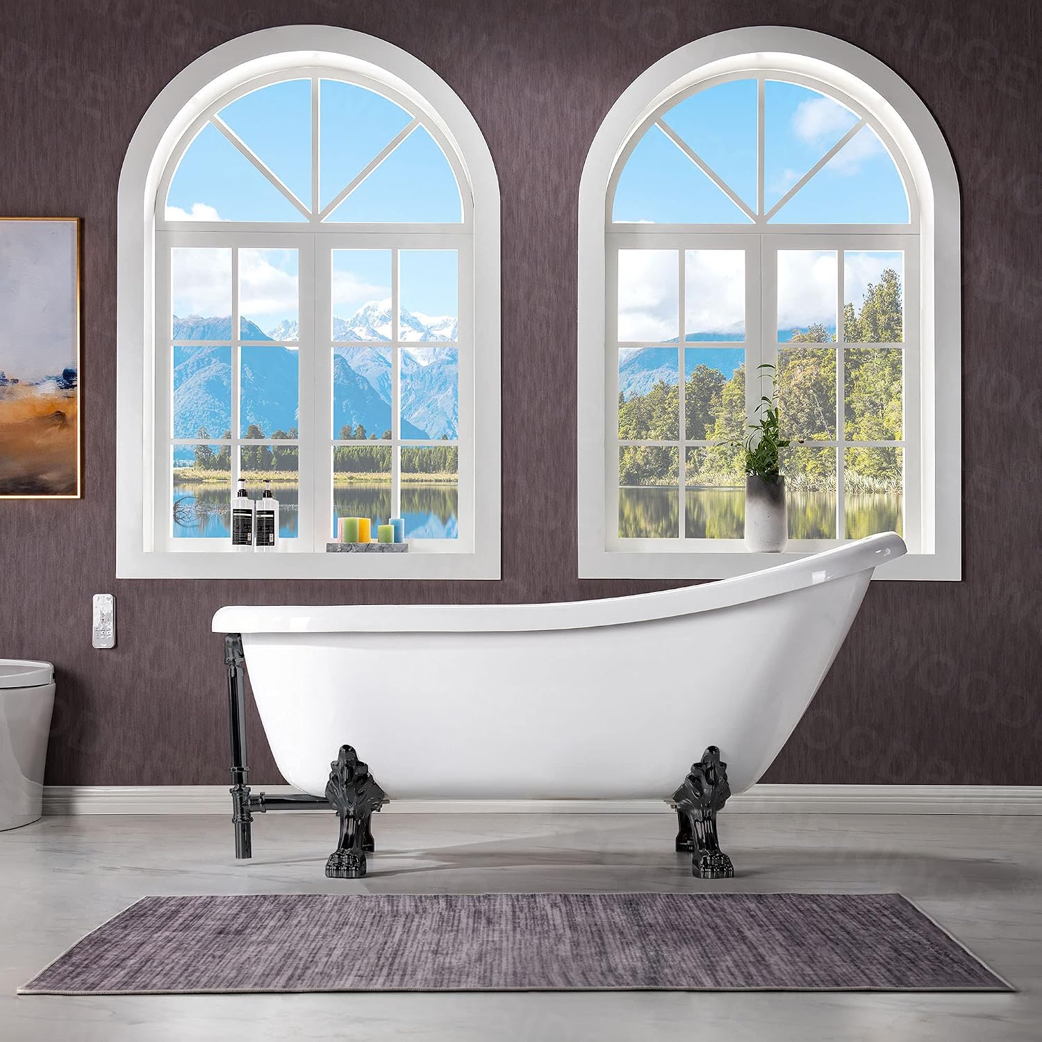 WOODBRIDGE B0023-MB-Feet+MB-Drain Bathtub, Matte Black