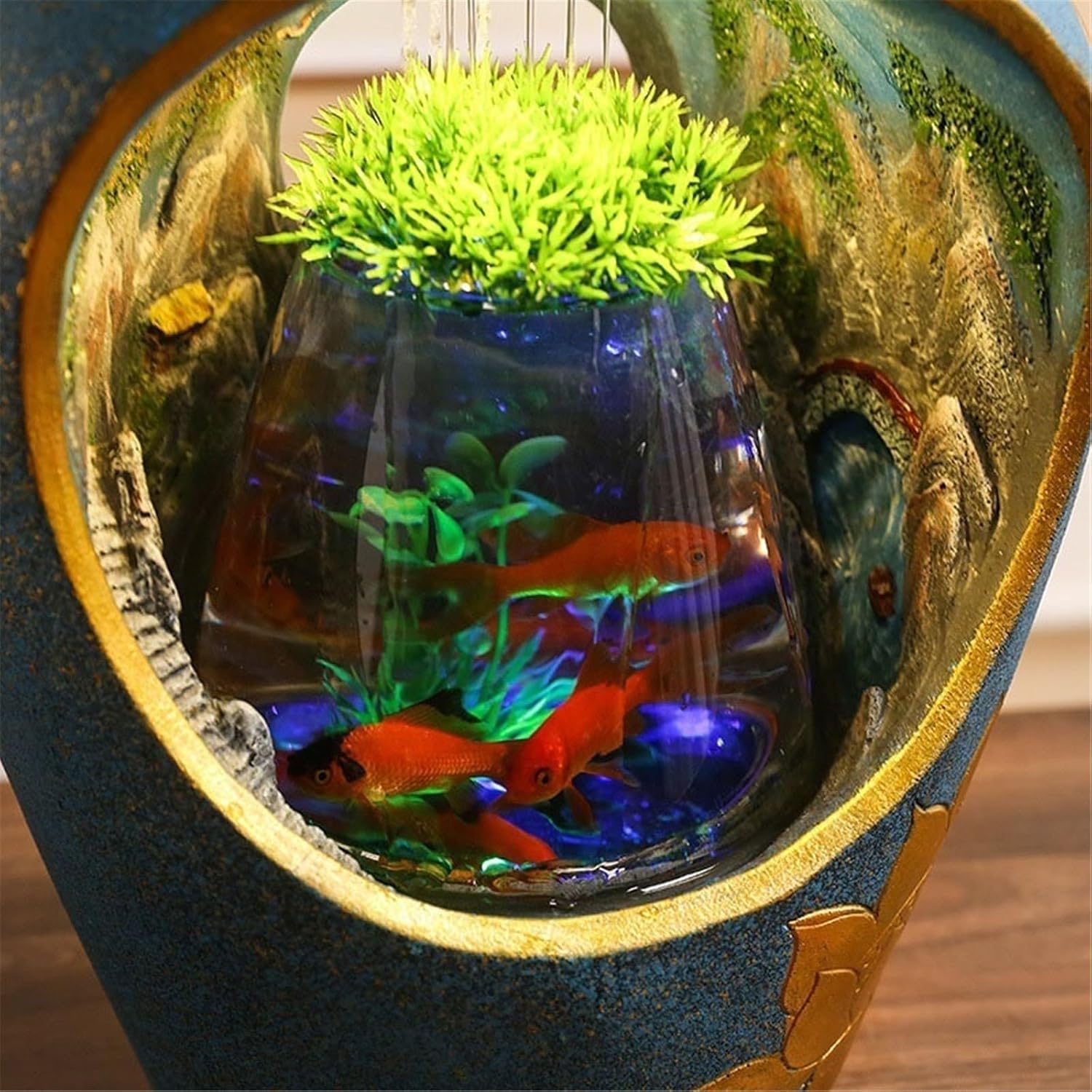 Tabletop Tabletop Fountain, Desktop Fish Tank Relaxing Ambiance for Home and Office Decor Decor