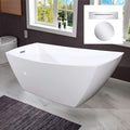 WOODBRIDGE 67'Freestanding White Acylic Soaking Bathtub with Chrome Drain and Overflow