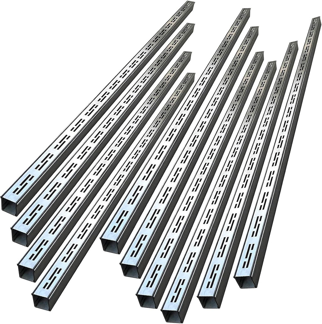 French Drain Kit Under Ground Drainage System, 2 Inch Outside Trench Drains for Concrete Driveways Walkway/ Slim Patio Drainage Gutter Pit, Stainless Steel Floor Drain Trough with Grate/ Grating(Silve