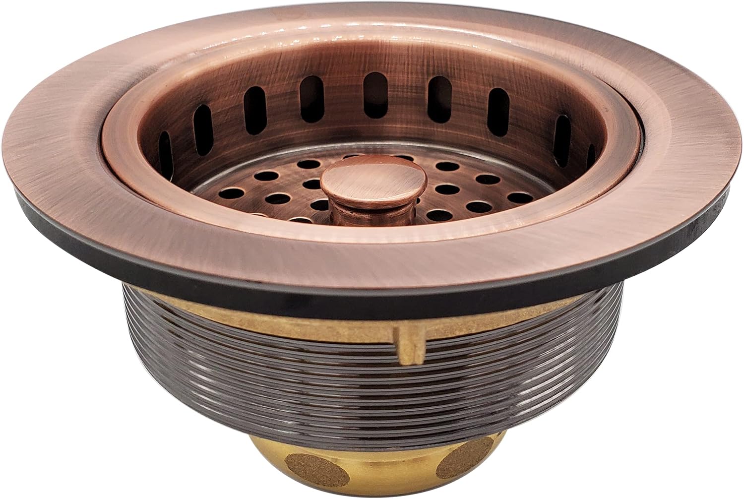 Westbrass D214-50-11 3-1/2' Post Style Large Kitchen Sink Basket Strainer, Antique Copper (50-Pack)