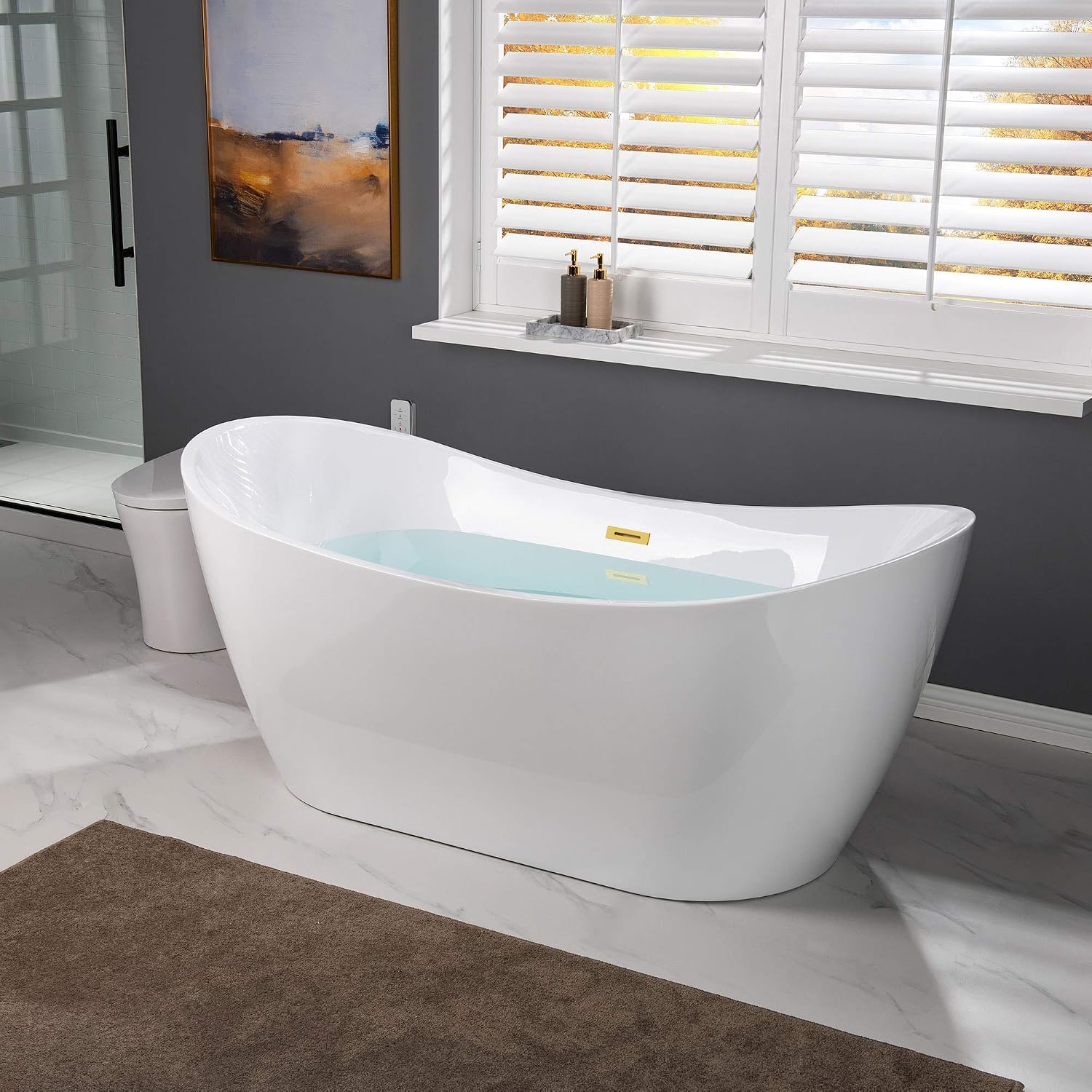 WOODBRIDGE BTA1515-BG-Drain &O Bathtub, Brushed Gold