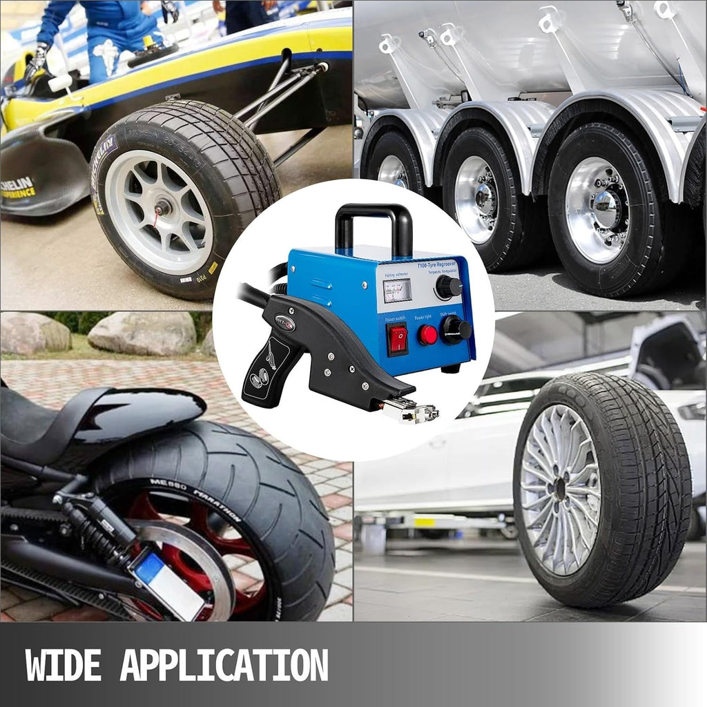 HSD-T100 Tire Groover Machine 400W Grooving Tool With 20 Tire Blades Including U/V-type for Race Car Truck Motorcycle
