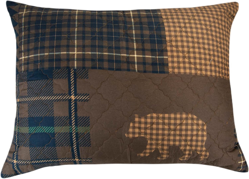 Donna Sharp Brown Bear Cabin-King Quilt Set, Measures 104 x 96, Includes 1 Quilt and 2 King Shams, Machine Washable