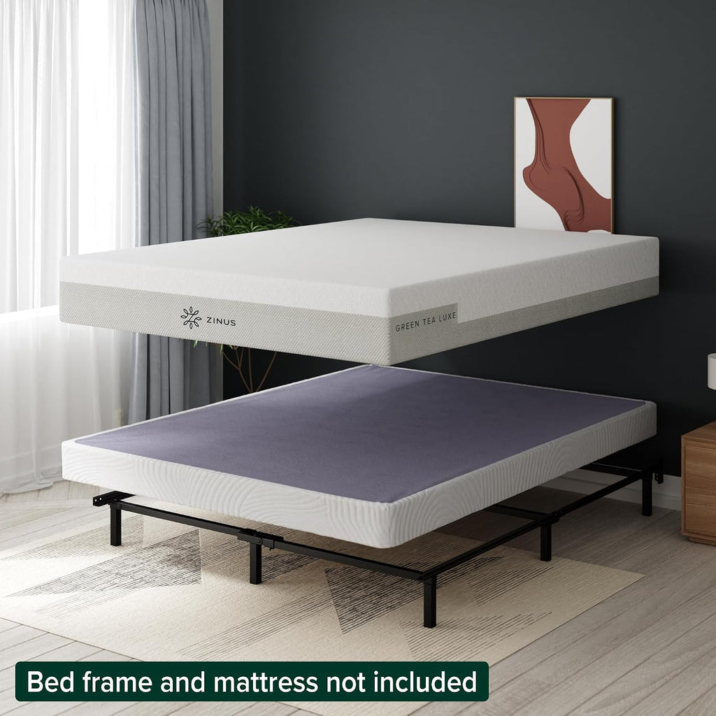 Zinus Edgar 4 Inch Bamboo Box Spring, Mattress Foundation, Sturdy Bamboo Structure, Low Profile, Easy Assembly, Full