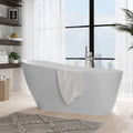 GarveeHome 67'' Acrylic Freestanding Bathtub, Deep Soaking Tub, Non-Slip Upright Bathtub for Adults, cUPC Certified Bath, Chrome Drain, Modern, Bathroom, Scratch Resistant White Tub