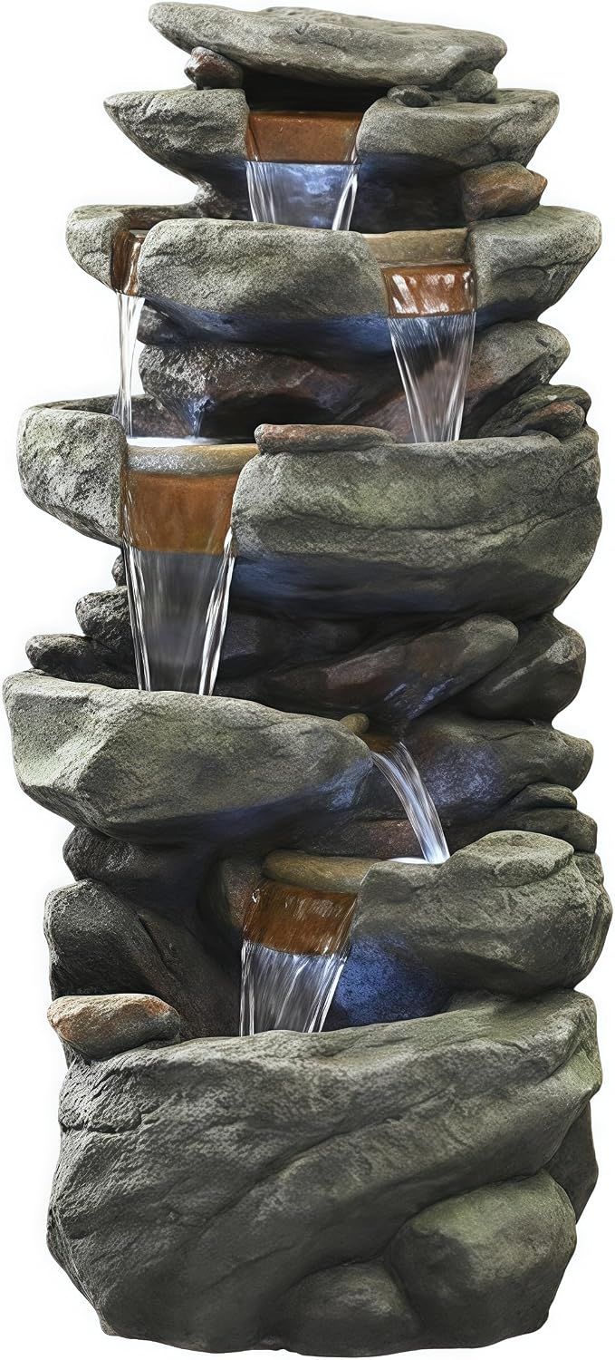 Top Outdoor Water Fountain Outside, Garden Water Fountain Decor for Gardens, Landscaping, Patios, Lawns (Large)
